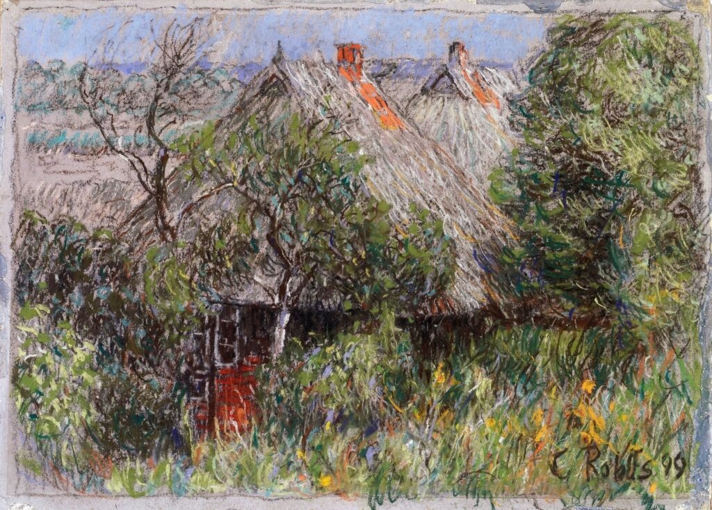 Christian Rohlfs: Reethäuser hinter Bäumen 1899