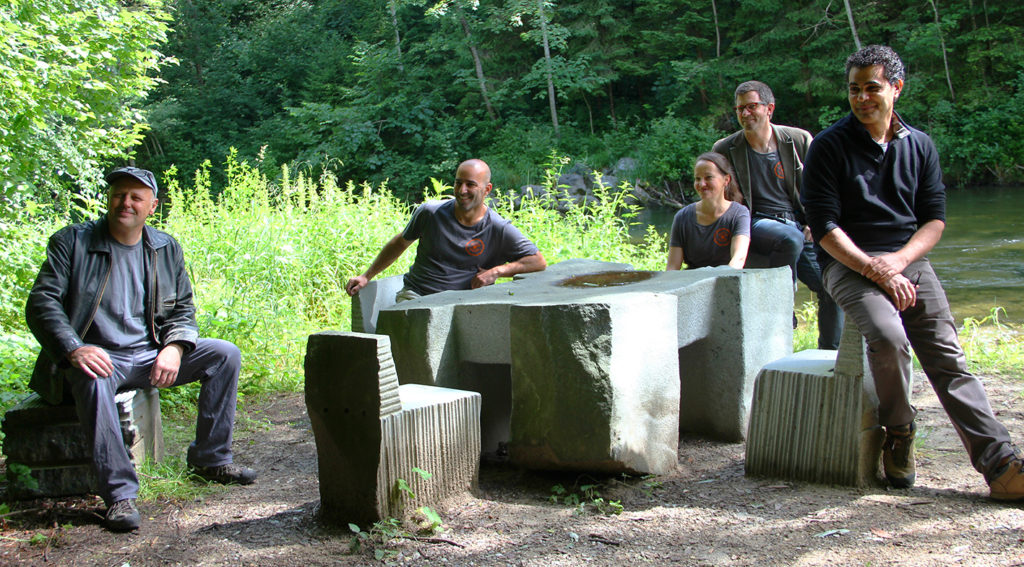 Josef Pleier, Saeid Ahmadi, Christiane Ahlhelm, TOBEL und Hani Faisal (v.l.)