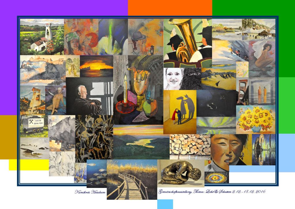 Gemeinschaftsausstellung des Kunstkreises Hausham. Collage. Foto: Leo Purmann