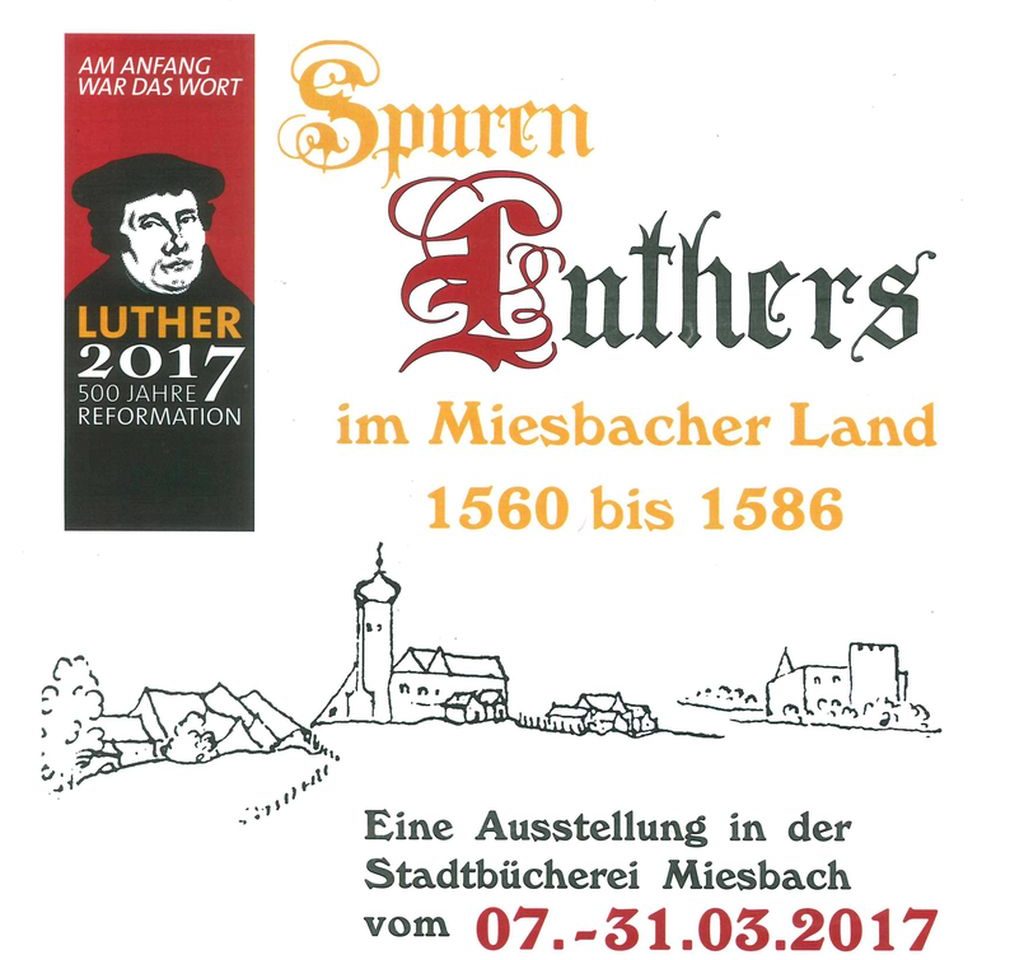 Schautafel zur Ausstellung von Friedrich Woltereck zur Reformation im Miesbacher Oberland