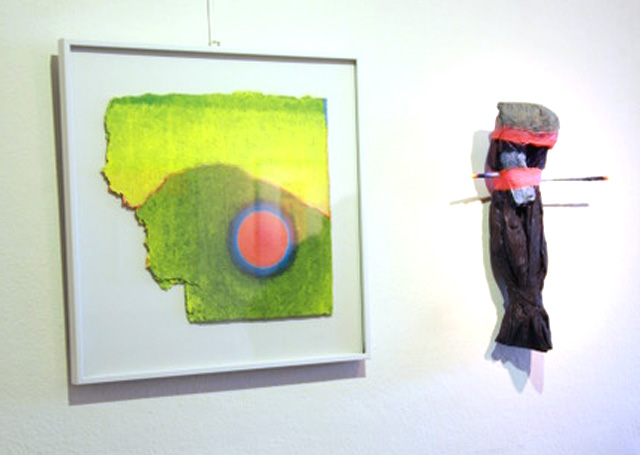 Horst hermenau_ Malerei mit Neon, Ausstellung am Tannerhof in Bayrischzell