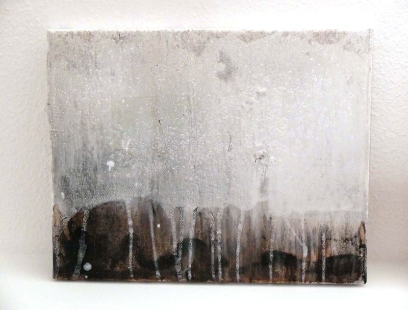 aus der neuen Serie von Kleinformaten, Jürgen Welker, bei Galeristin Gabi Papst in München
