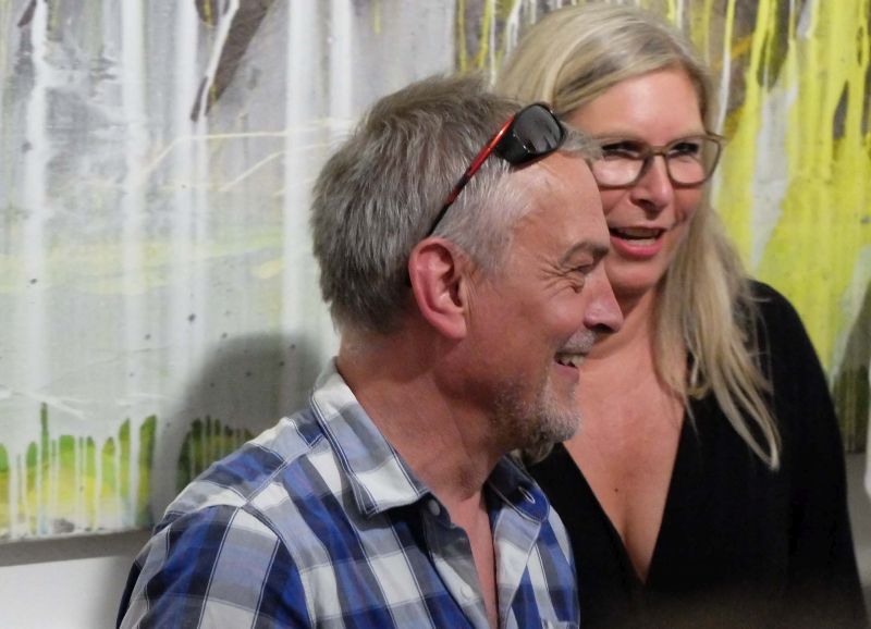Jürgen Welker bei der Vernissage in der Bildpark Gallery München bei Galeristin Gabi Papst