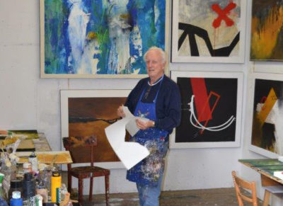 Walter Franzen in seinem Atelier in Kreuth