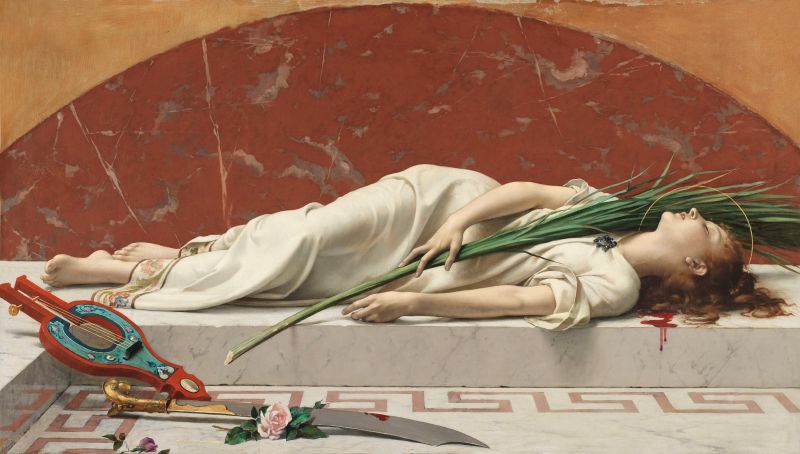 Etienne Gautier (1842-1903): Die tote Cäcilia (von Rom), 1878, Musée d’Orsay. in der Kunsthalle München