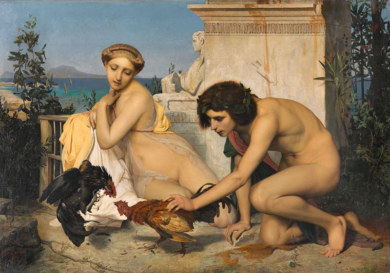Jean-Léon Gérôme (1824-1904): Junge Griechen beim Hahnenkampf, 1846, Musée d’Orsay.