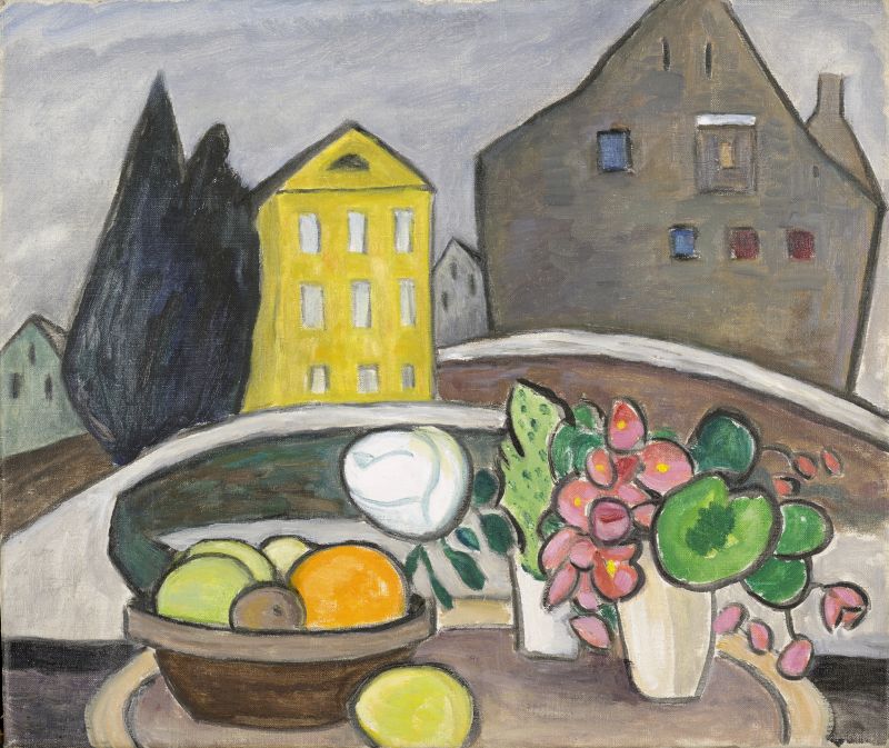 Gabriele Münter: Stilleben vor dem gelben Haus. 