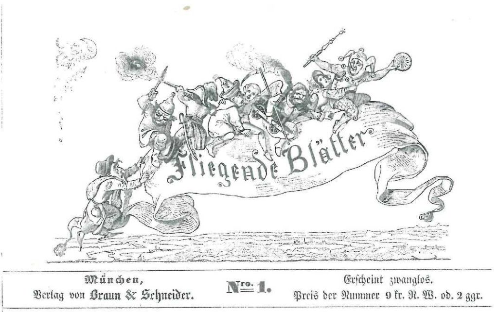 Titelei der „Fliegenden Blätter“, Nr. 1 vom 7. November 1844. Franz von Pocci