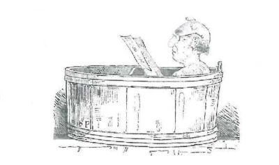 Der Staatshämorrhoidarius nimmt ein Bad.