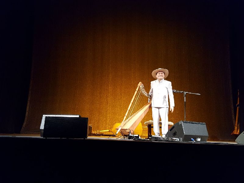 Diego Laverde Rojas beim Harfenfestival im Waitzinger Keller