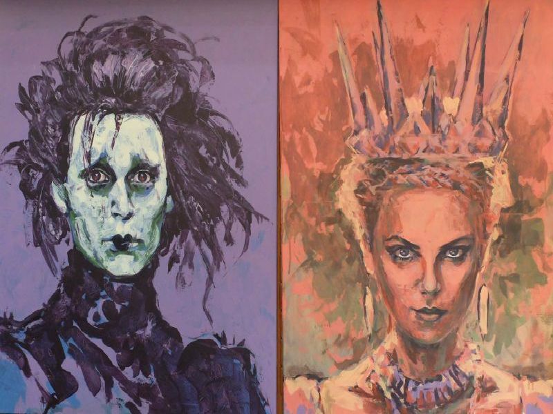 Portraits von Johnny Depp und Charlize Theron von Agnes Wieser 