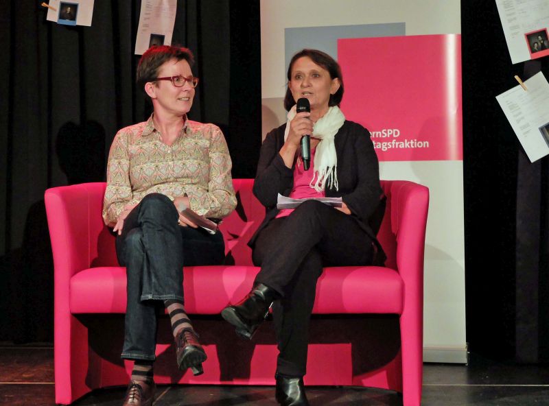 Ingrid Huber und Isabell Zacharias beim Kulturempfang der SPD Kultur verbindet