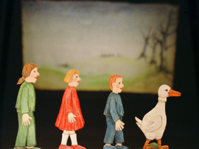 Miniaturpuppen zum Stück "Die Weihnachtsgans Auguste.