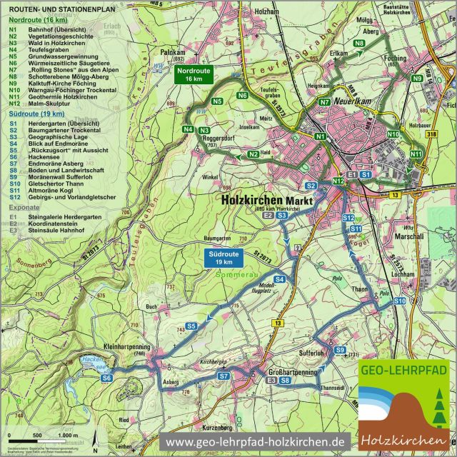 Geo-Lehrpfad Routenkarte