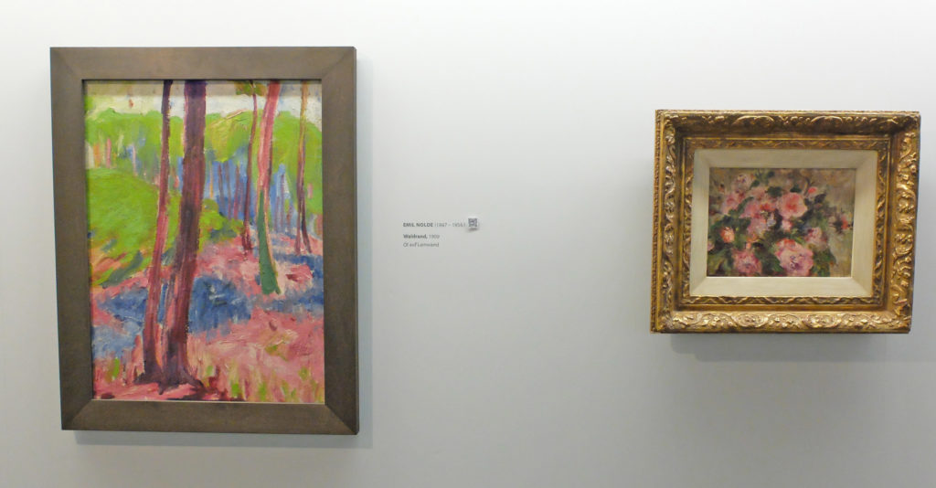 Links Emil Noldes "Waldrand" - rechts Pierre-Auguste Renoir "Les Petites roses"