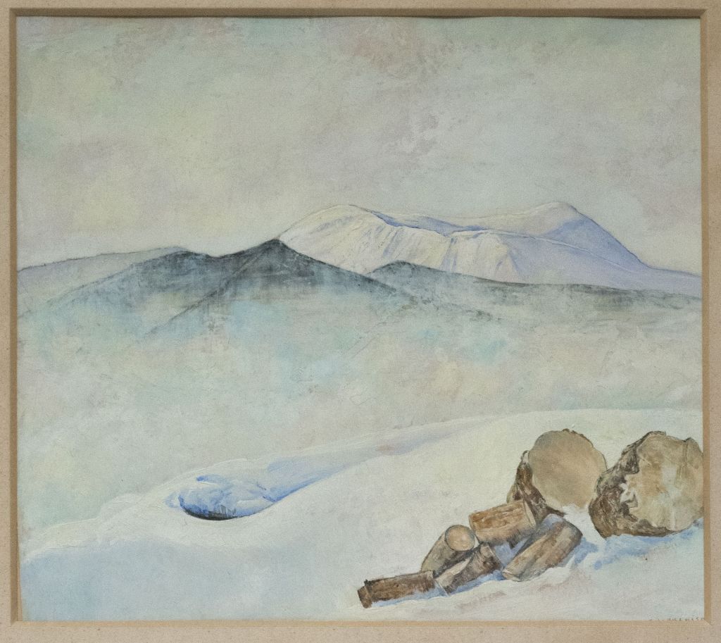 Der Maler Olaf Gulbransson: Holzscheit im Schnee