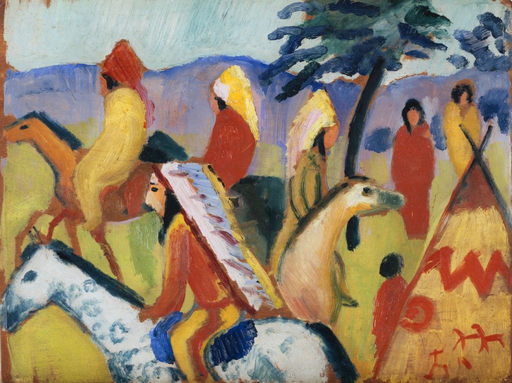 August Macke, Reitende beim Zelt, 1911, Städtische Galerie im Lenbachhaus und Kunstbau München
