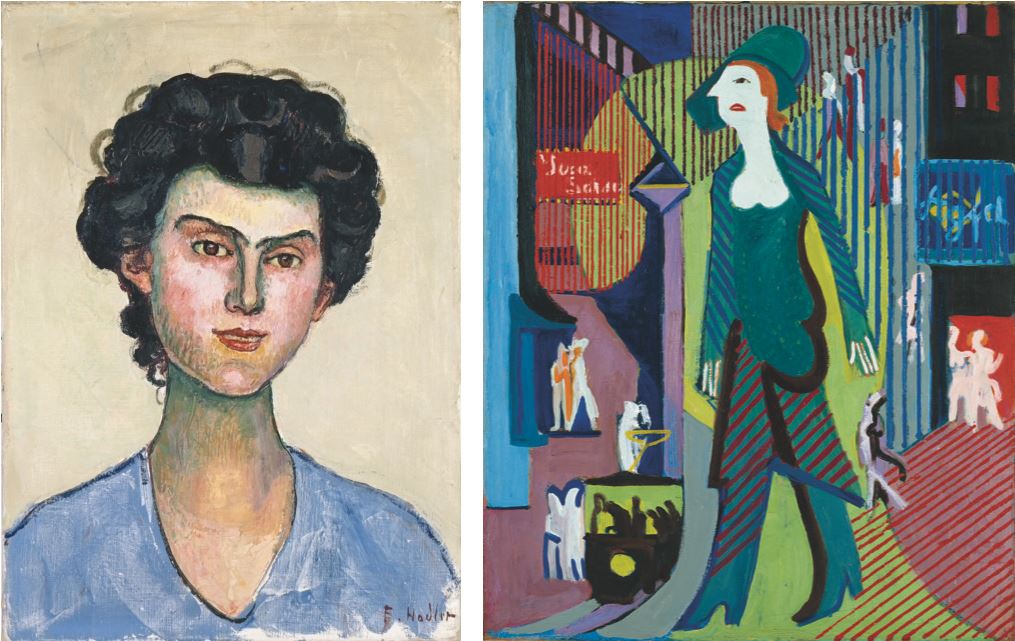 Ferdinand Hodler "Bildnis Clara Battié" (1916) und Ernst Ludwig Kirchner "Nachtfrau" (1928)