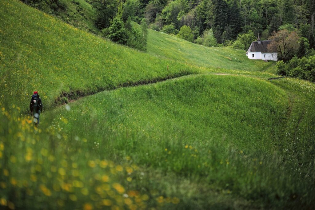 Das Ziel des Jakobsweges von Einsiedeln nach Flüeli-Ranft ist die Ranft Kapelle 