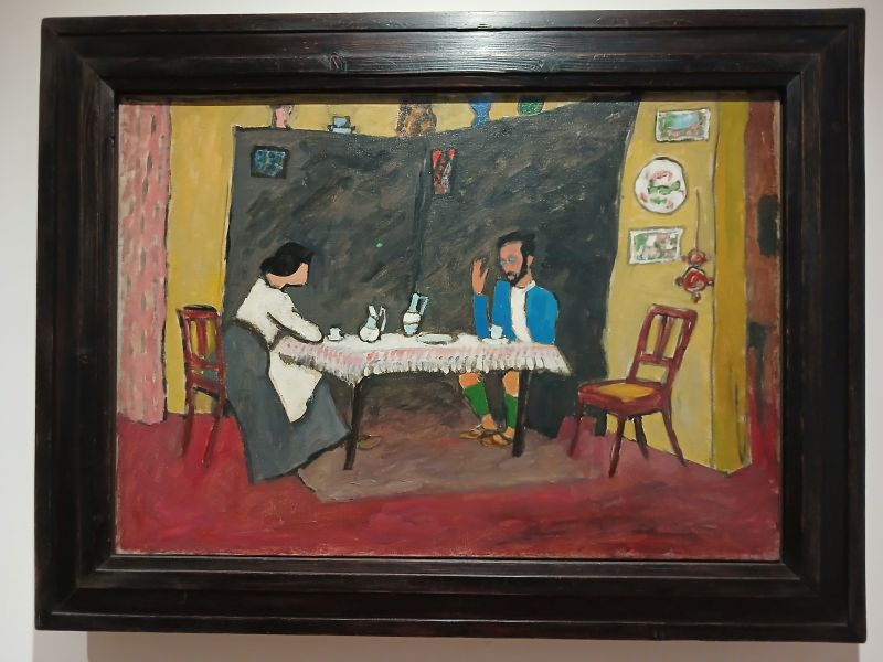 Gabriele Münter - Kandinsky und Erma Bossi am Tisch